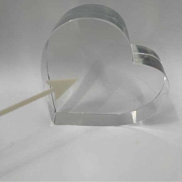 TIFFANY & CO Paperweight Crystal Heart Shaped Authentic with Scratches Luxury - Picture 4 of 12